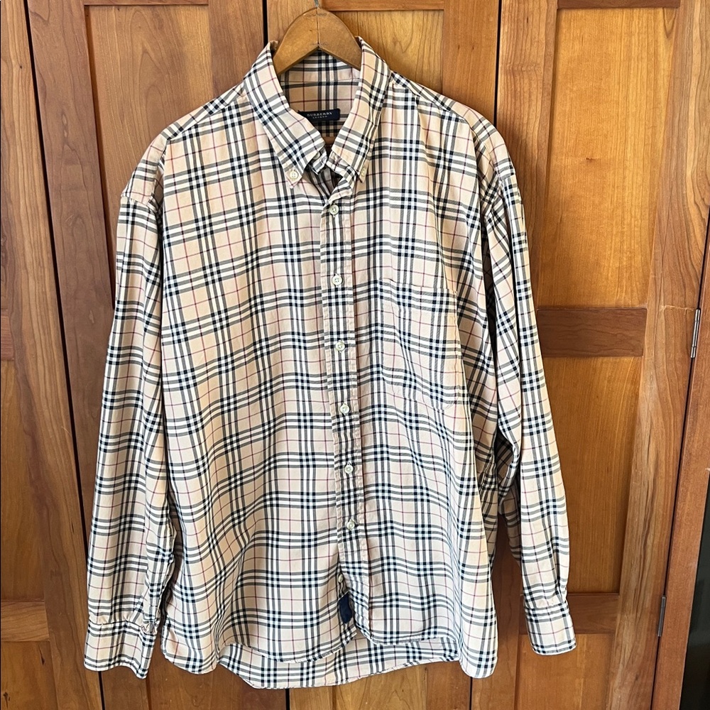 Burberry Beige and Black Checkered Shirt